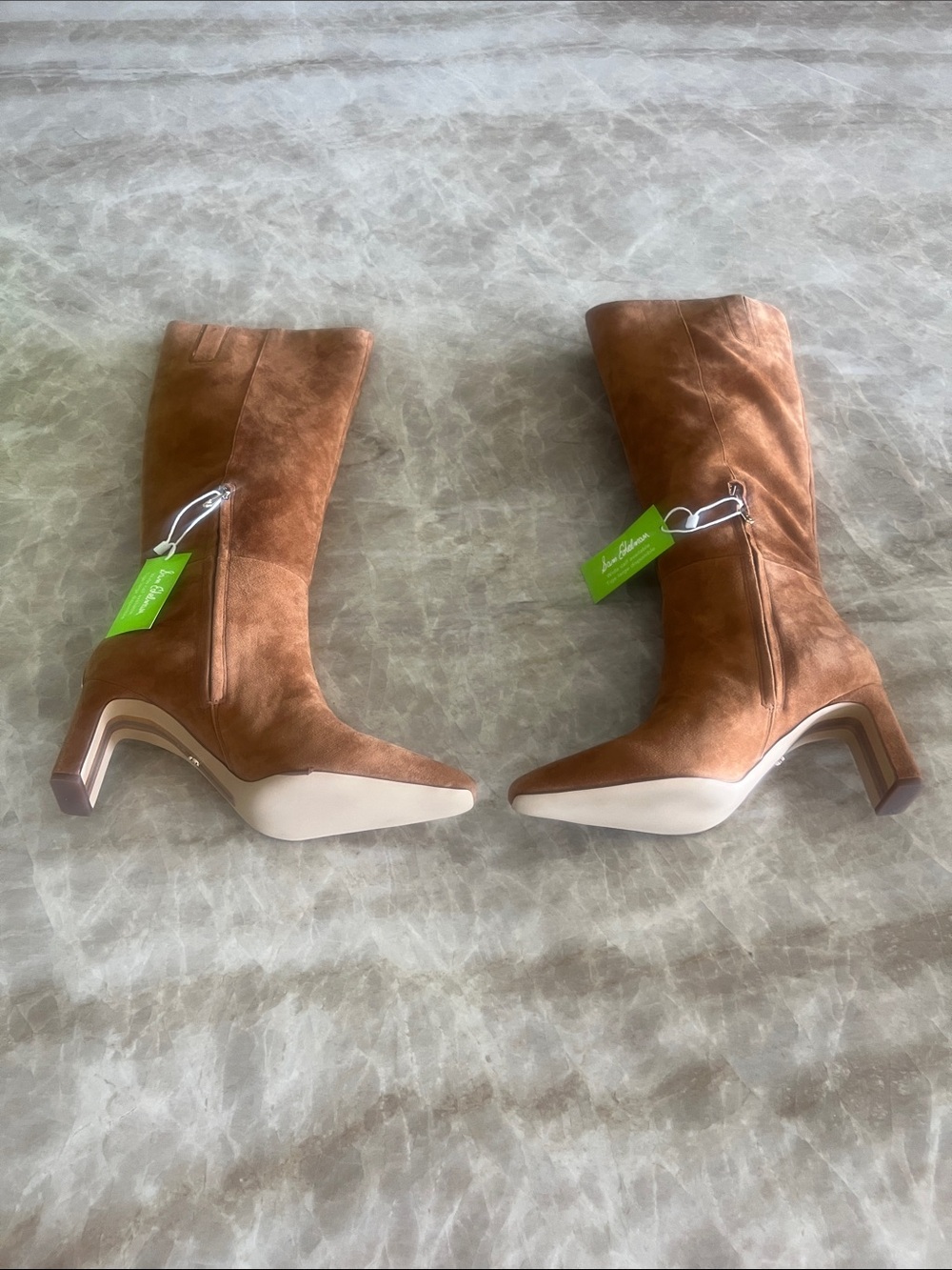 Sam Edelman Sylvia Brown Camel Suede Tall Boots NWT Size 9 - Picture 2 of 8